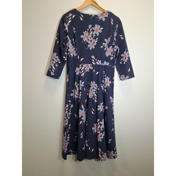 Boden womens size 12L shift dress blue midi which stretch cotton blend - Picture 5 of 9
